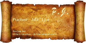 Pucher Júlia névjegykártya